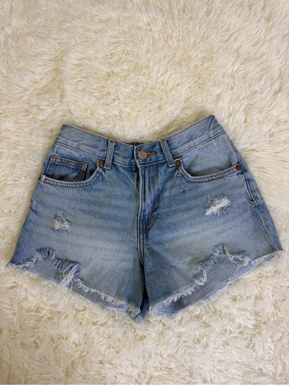 Zara distressed girls denim shorts